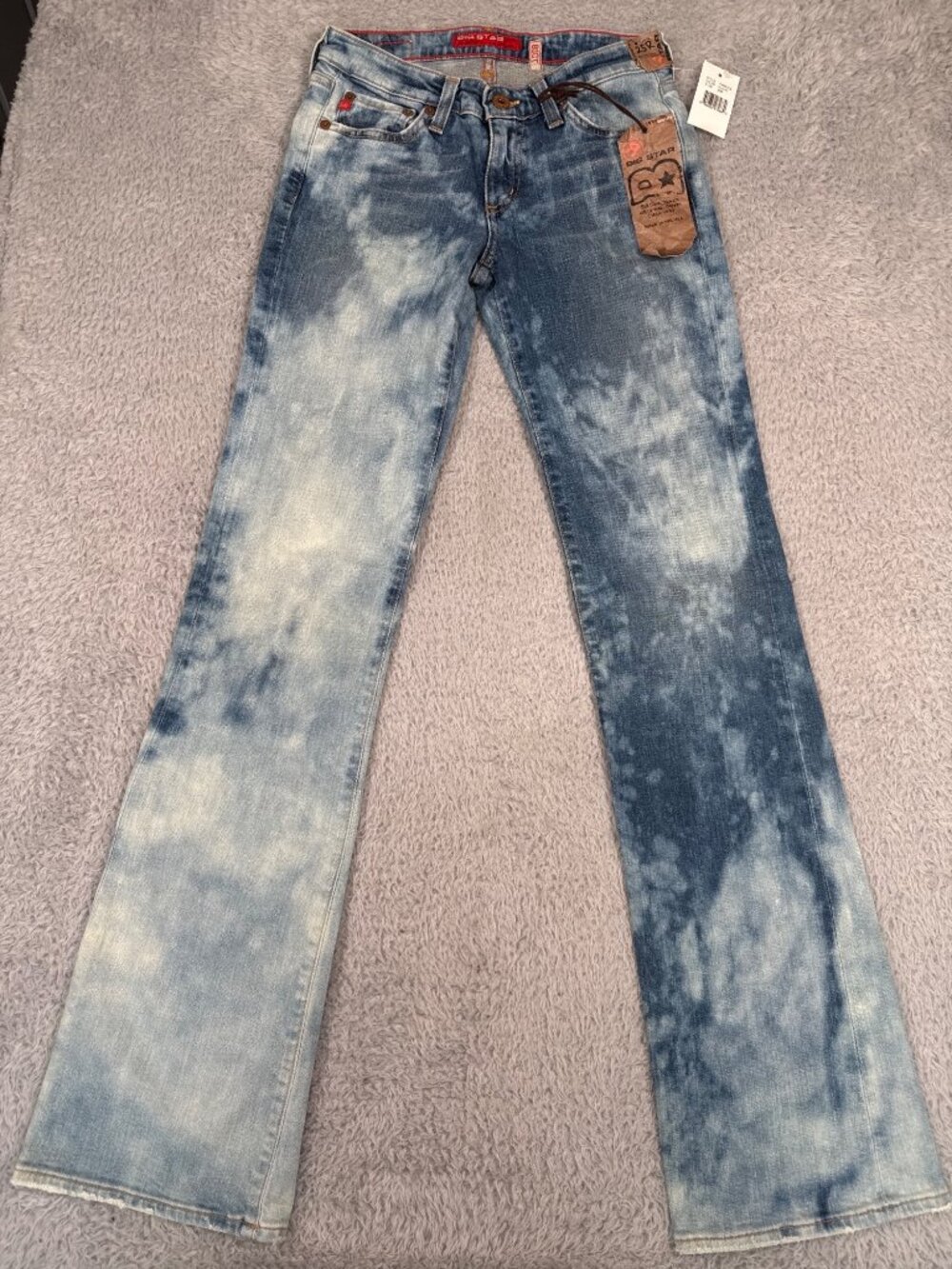 Big Star Flare Jeans 27R Bleach Wash Stretch Denim USA Retro Y2K Hippie - Picture 8 of 14